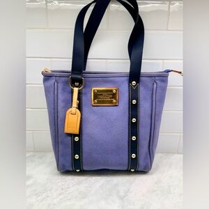 LOUIS VUITTON Y2K Vintage 2006 Blue Canvas Antigua Cabas